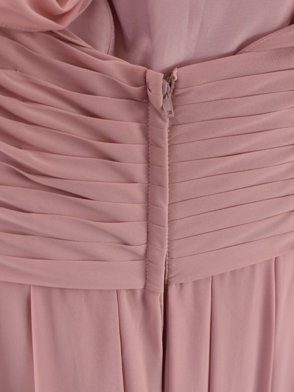 Azazie DUSTY ROSE Ginger A-Line Halter Pleated Chiffon Dress - 12 - Picture 10 of 11